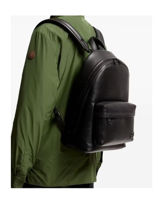 Moncler Black Carlo Logo Patch Backpack for men