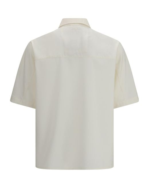 Herno White Laminar Oversized Bowling Shirt for men