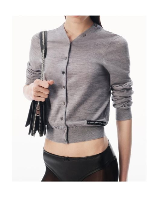 Alexander Wang Gray Button-Front Long Sleeve Cardigan