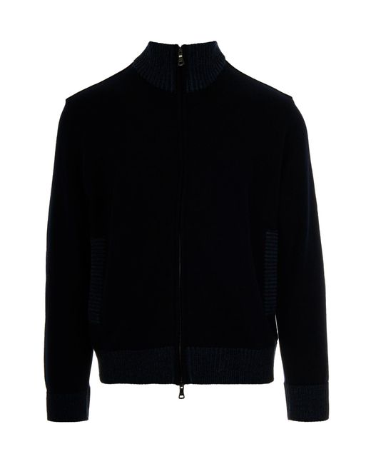Paul & Shark Black Long-Sleeved Knitted Cardigan for men