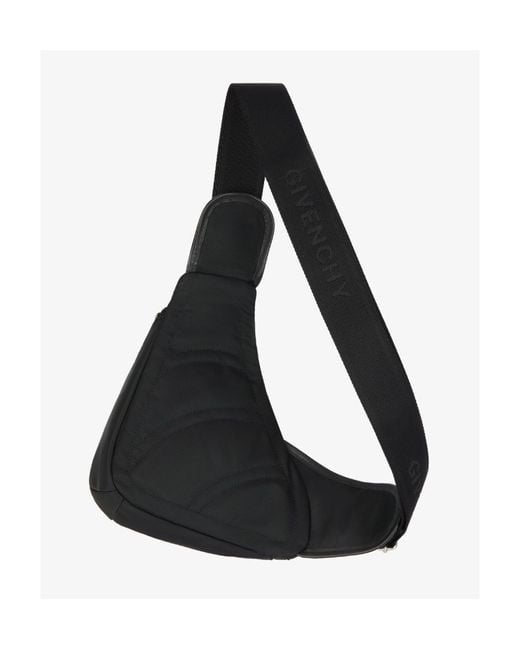 Givenchy Black Small G-Zip Triangle Shoulder Bag for men