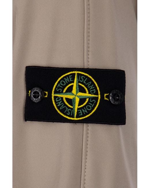 Stone Island Brown Compass-Motif Hooded Jacket for men