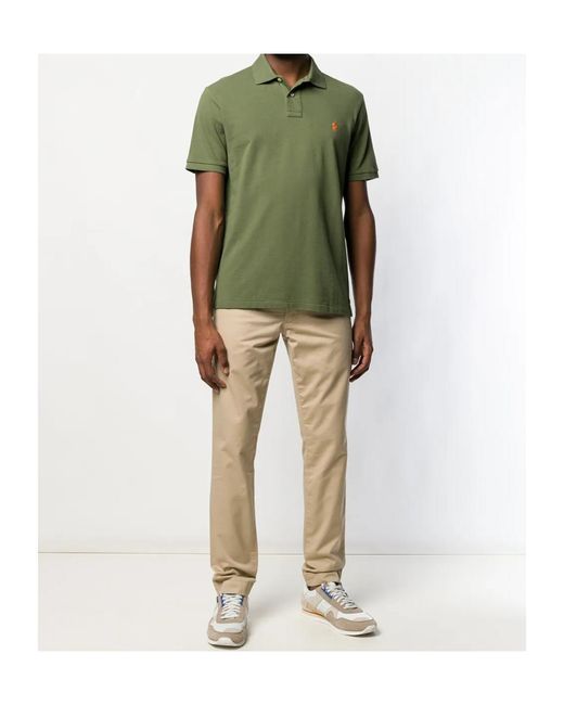 Polo Ralph Lauren Green Logo-Embroidered Straight Hem Polo Shirt for men