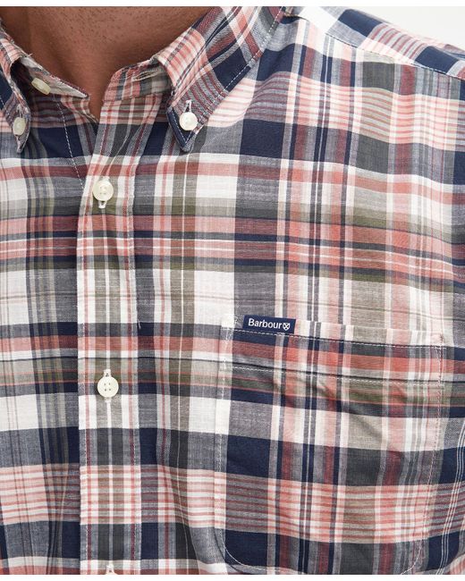 Barbour White Plaid-Check Cotton Shirt for men