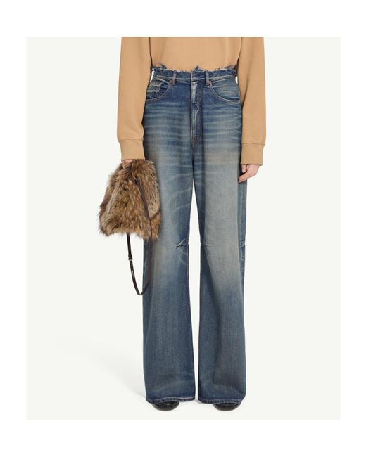 MM6 by Maison Margiela Blue Wide-Leg Jeans