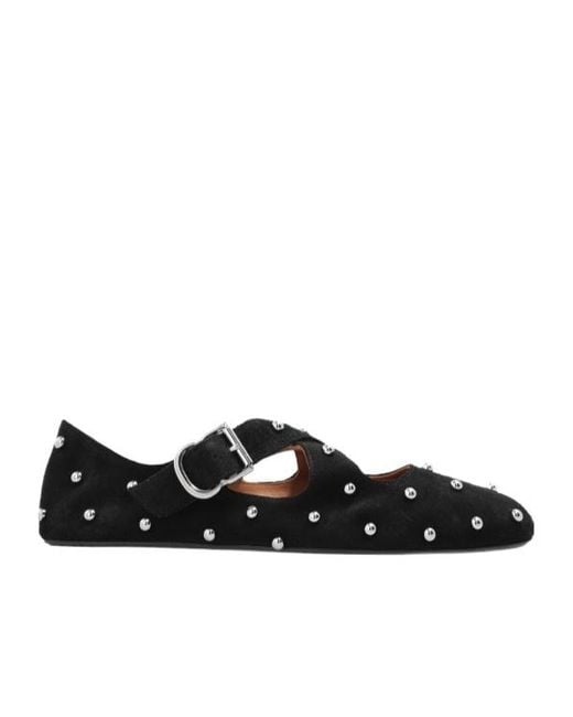 Alaïa Black Ballet Flats Criss-Cross