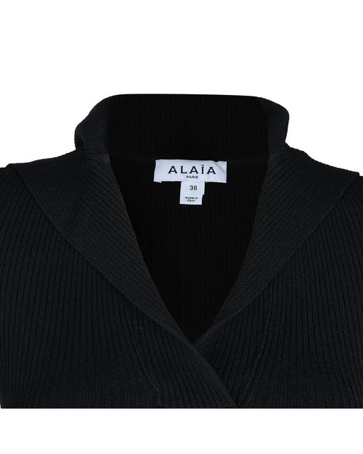 Alaïa Black Alaïa Ribbed Knit Dress