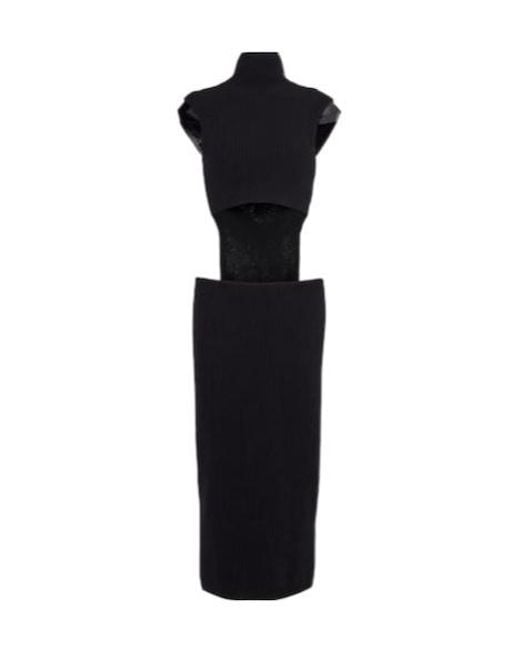 Sportmax Black Arabba Wool And Cashmere Midi Dress