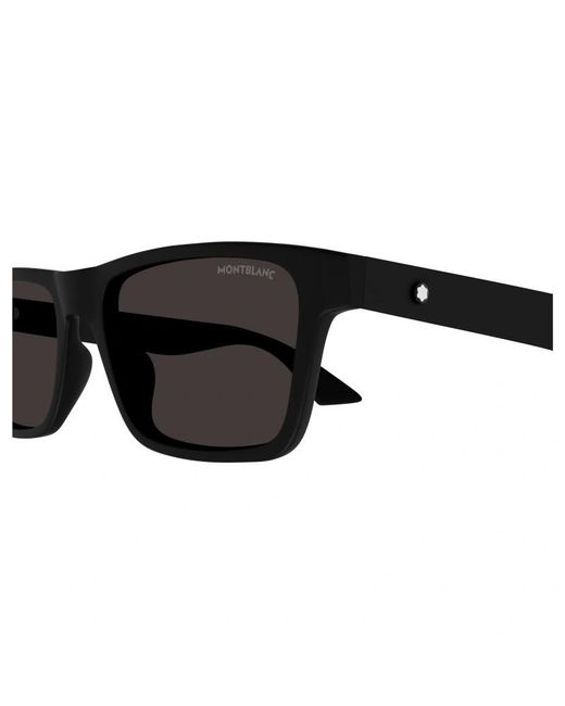 Montblanc Black Eyewear Rectangle Frame Sunglasses for men