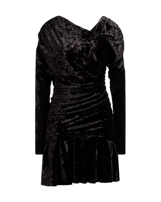 Ganni Black Minimalist Velvet Dress