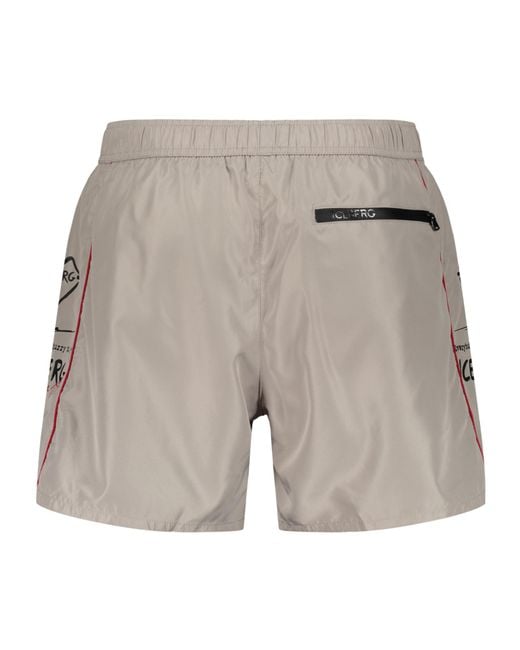 Iceberg Gray Logo Trim Swim Shorts for men