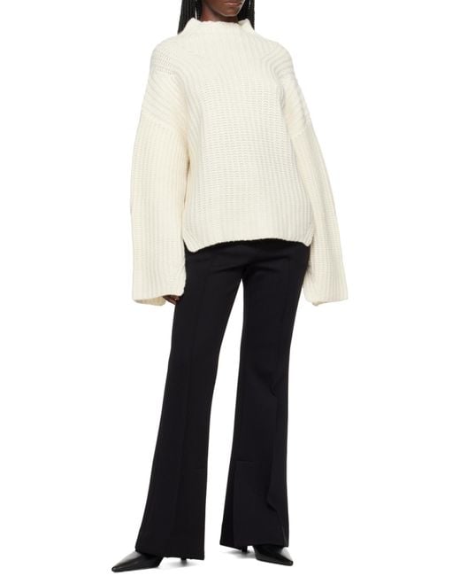 Loulou de Saison Black Ribbed Knitted High-Neck Sweater