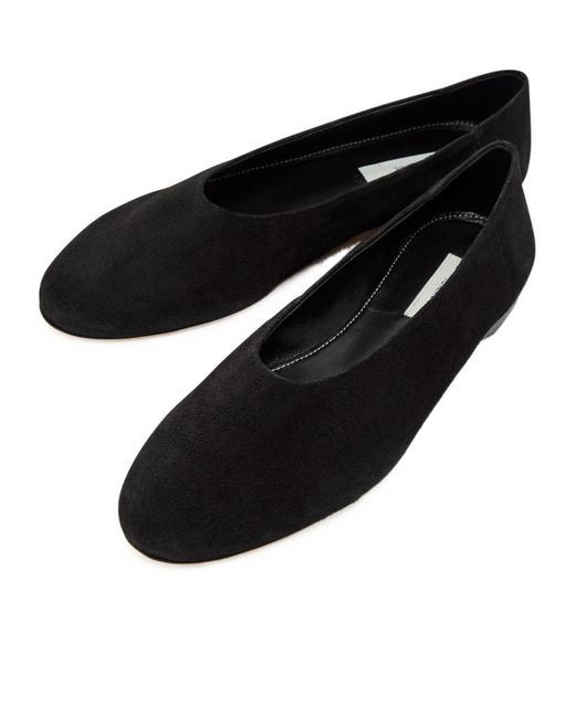 Totême Black Suede Ballet Flats