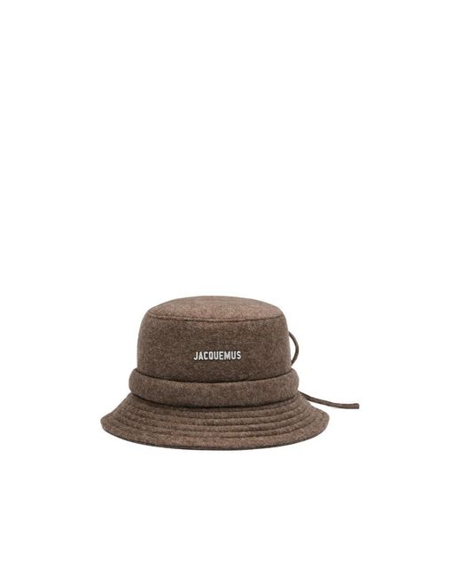 Jacquemus Brown Bow Bucket Hat for men