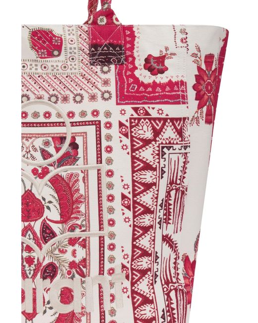 Isabel Marant Pink Yenky Logo Embroidered Shopping Bag