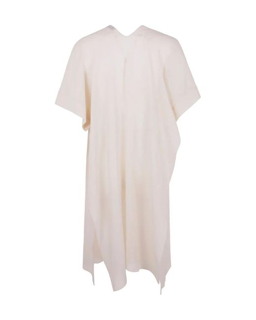 D.exterior White Flowing Shift Dress