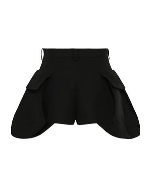 Sacai Black Double-Face Silk Blend Shorts