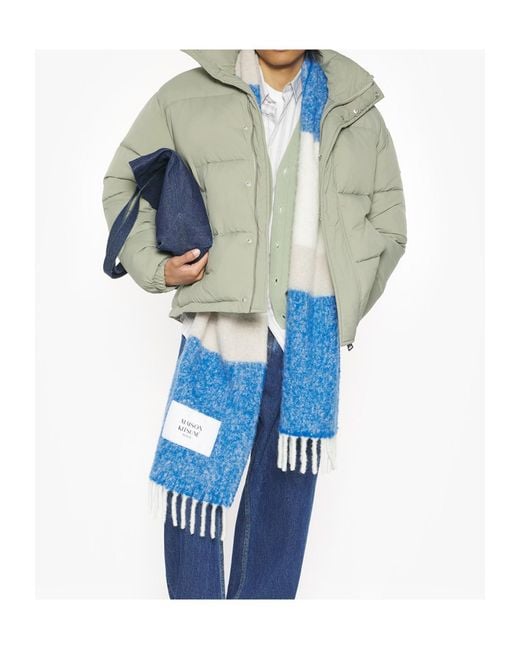 Maison Kitsuné Blue Maison Kitsuné Striped Scarf for men