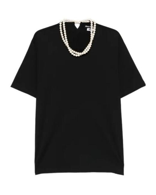 Junya Watanabe Black Faux Pearl T-Shirt