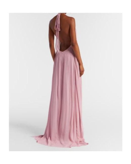 Blumarine Pink Ruffled Georgette Gown
