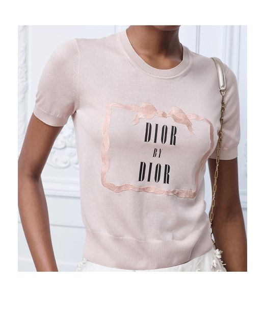 Dior Natural Book Cover Short-Sleeved Sweater