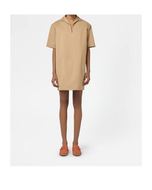 Tod's Natural Short-Sleeved Dress