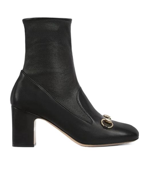 Gucci Black Horsebit Ankle Boots