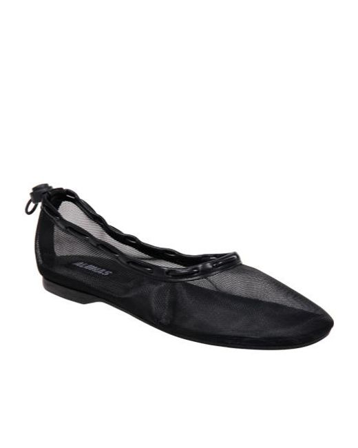 Alohas Black Gill Mesh Ballerinas
