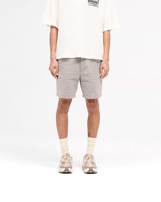 Represent Gray Washed Taupe Cargo Shorts for men