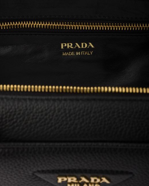 Prada Black Triangle-Logo Zipped Shoulder Bag