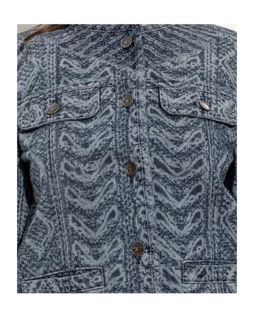 DIESEL Blue Button-Down Casual Jacket