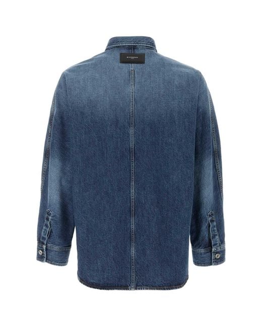 Givenchy Blue Oversized Denim Shirt for men