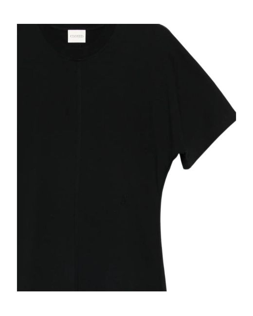 Closed Black Crew-Neck T-Shirt Midi Dress