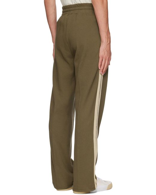 Palm Angels Green Monogram-Embroidered Track Pants for men