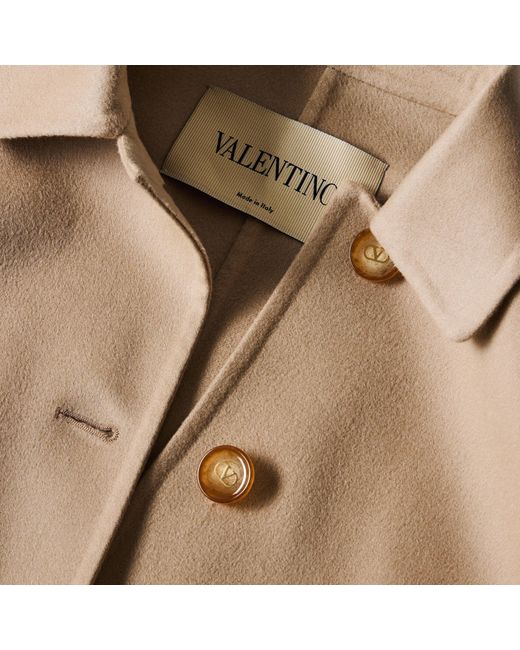 Valentino Natural Short Lapel Wool Coat