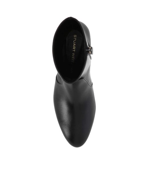 Stuart Weitzman Black Round Toe Ankle Boots