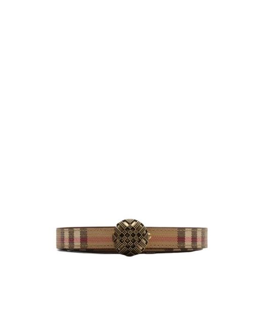 Burberry White Checked Buckle Belt