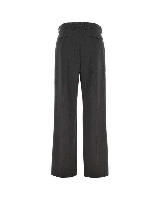 Valentino Gray Pleat Detailed Wide Leg Pants for men