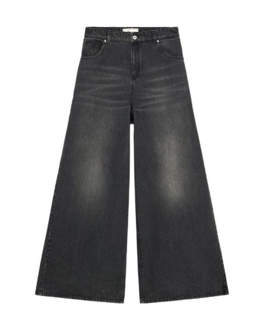 Blumarine Black Whiskering-Effect Jeans