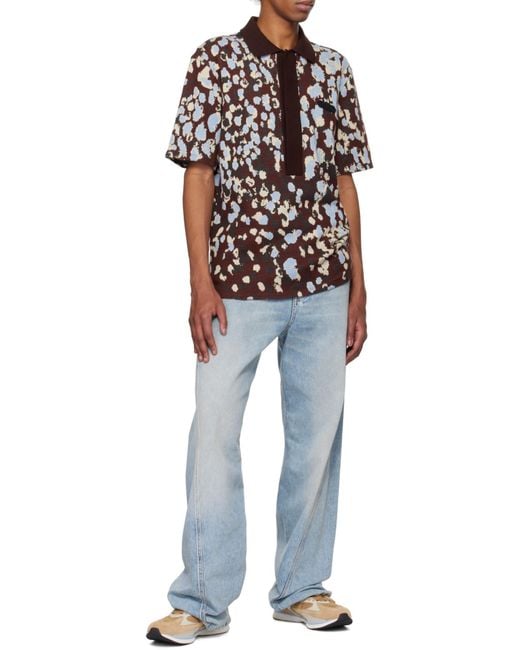 Lanvin Blue Logo Patch Straight Jeans for men