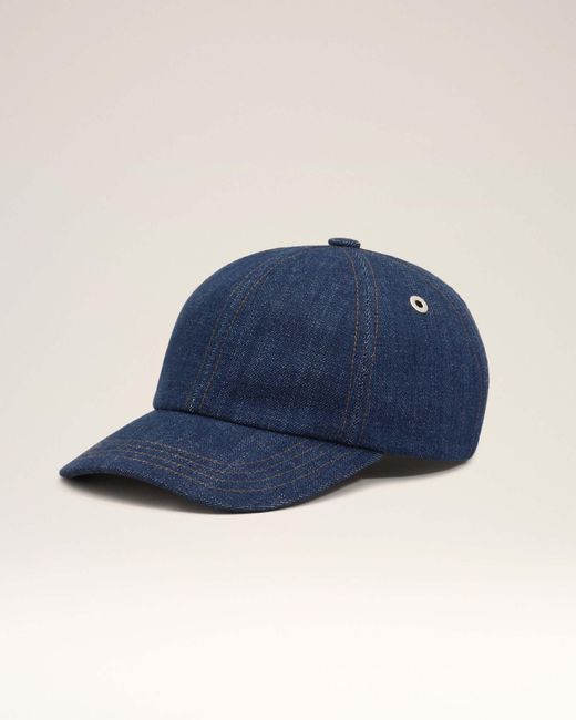 AMI Blue Ami Denim Logo Baseball Hat for men