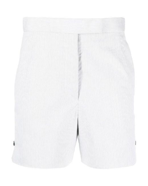 Thom Browne White Striped High Waist Shorts