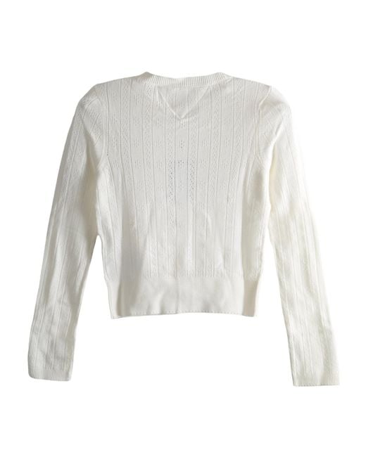 Tommy Hilfiger White Button-Up Cardigan