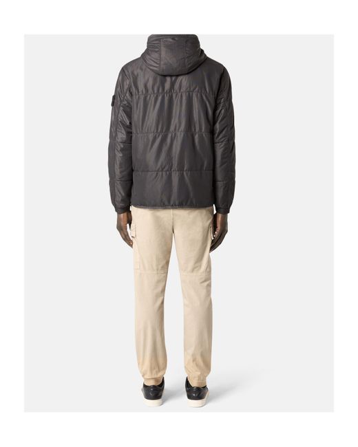 Stone Island Gray Double-Sided Quilted Hooded Drop Resistance Jacket for men