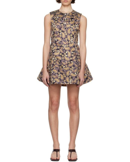 J.W. Anderson Brown Jw Anderson Paisley' Print Circle-Skirt Dress