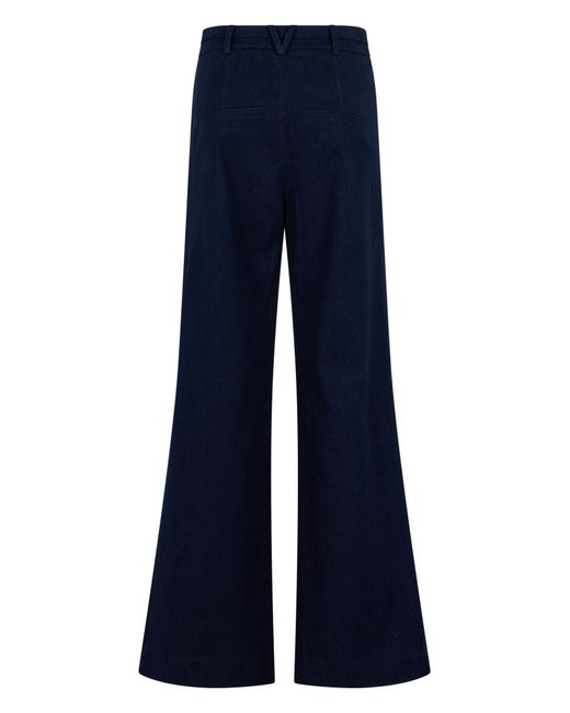 Veronica Beard Blue High-Rise Flared Jeans