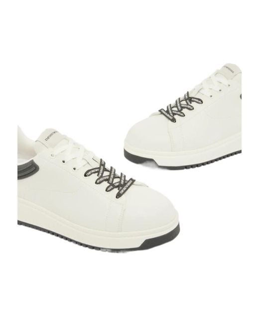 Emporio Armani White Chunky Sole Low-Top Sneakers for men