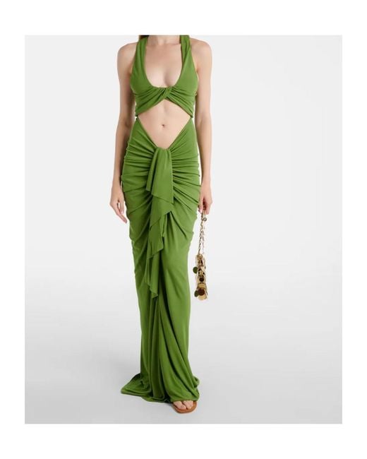 Christopher Esber Green Vivenda Draped Jersey Maxi Dress