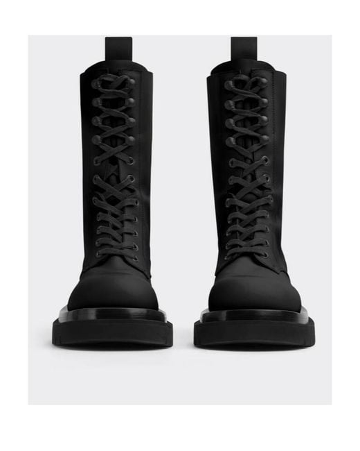 Bottega Veneta Black Lug Lace-Up Boots