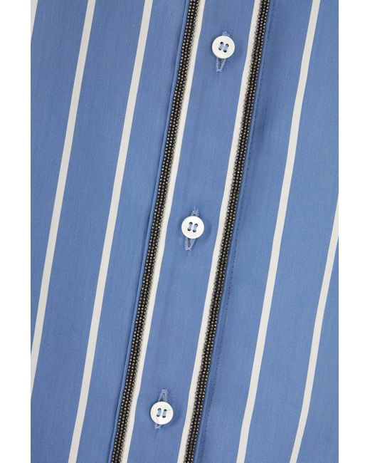 Brunello Cucinelli Blue Striped Shirt